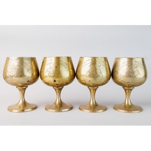 15 - Set of 4 Silver Plated Goblets, High 10 cm, Diametrs 5.5 cm