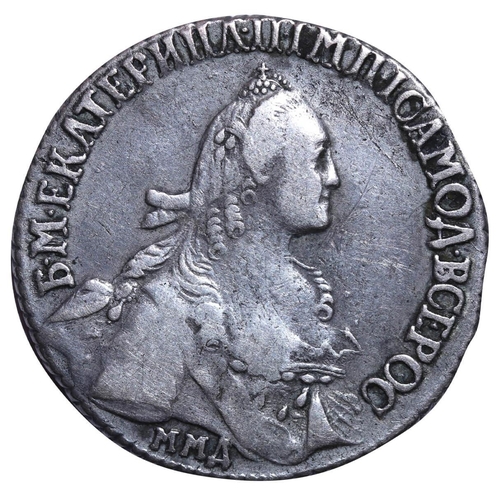 103 - Russian Empire, Empress Catherine II (1762-1796), Â½ poltina, 1767 year, Silver, 5,97 gr, C#65a, bit... 