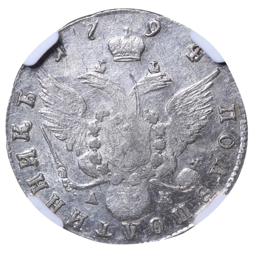 106 - Russian Empire, Empress Catherine II (1762-1796), Â½ poltina, 1794 year, Silver, 5,97 gr, C#65c, bit... 