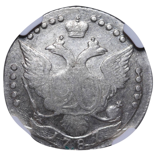 122 - Russian Empire, Empress Catherine II (1762-1796), 20 kopecks, 1787 year, Silver, 4,77 gr, C#63c, bit... 