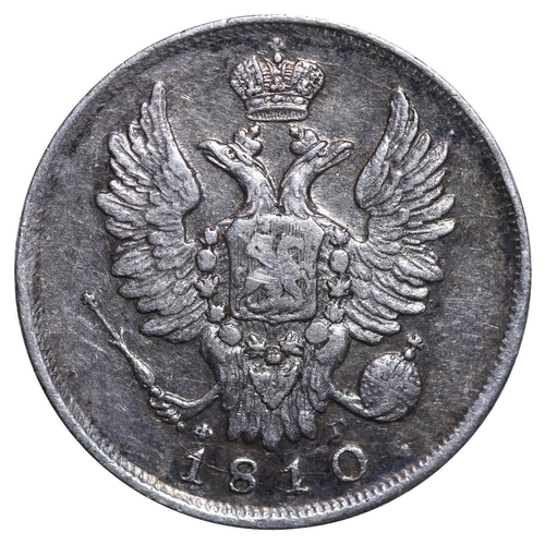 126 - Russian Empire, Emperor Alexander I (1801-1825), 20 kopecks, 1810 year, Silver, 4,805 gr, C#128, bit... 