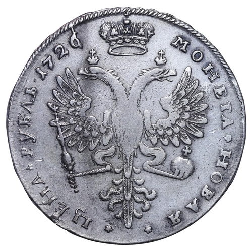 13 - Russian Empire, Empress Catherine I (1724-1727), 1 rouble, 1726 year, Silver, 28,44 gr, KM#177.1, bi... 