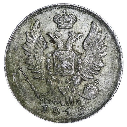 136 - Russian Empire, Emperor Alexander I (1801-1825), 20 kopecks, 1819 year, Silver, 4,15 gr, C#128, bitk... 