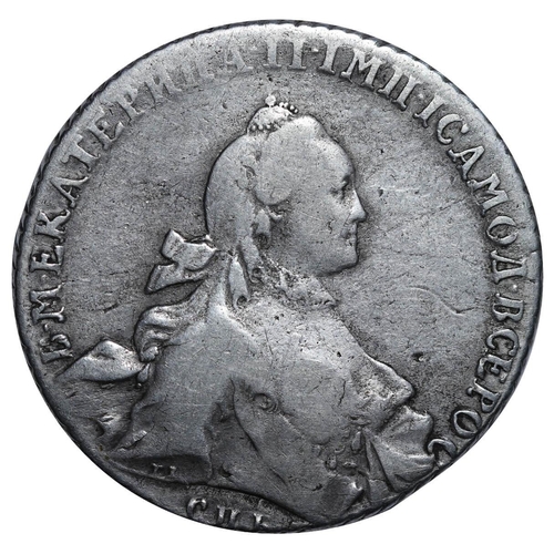 16 - Russian Empire, Empress Catherine II (1762-1796), 1 Rouble, 1765 year, Silver, 24 gr, C#67.2a, bitki... 