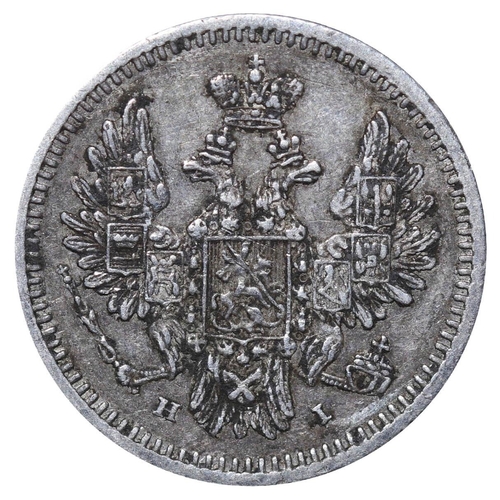 186 - Russian Empire, Emperor Nicholas I (1825-1855), 5 kopecks, 1853 year, Silver, 1,04 gr, C#163, bitkin... 