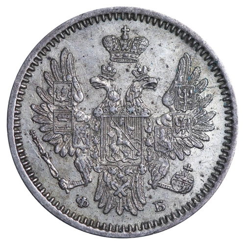 187 - Russian Empire, Emperor Alexander II (1855-1881), 5 kopecks, 1856 year, Silver, 1,04 gr, C#163, bitk... 