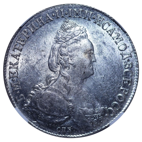 19 - Russian Empire, Empress Catherine II (1762-1796), 1 Rouble, 1783 year, Silver, 24 gr, C#67c, bitkin ... 