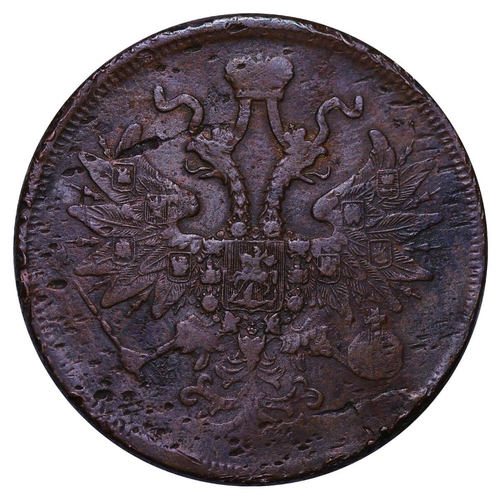 190 - Russian Empire, Emperor Alexander II (1855-1881), 5 kopecks, 1864 year, Copper, 25,59 gr, Y#6a, bitk... 