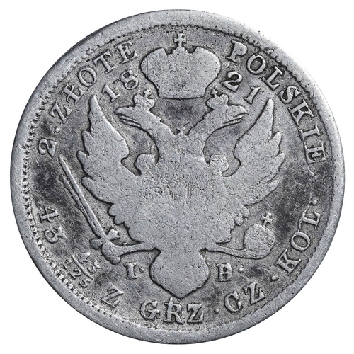 217 - Russian Empire, Poland (Polish States), Emperor Alexander I (1801-1825), 2 zlotys, 1821 year, Silver... 