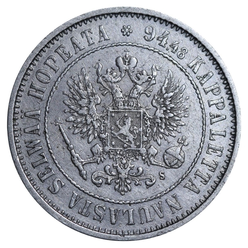 222 - Russian Empire, Finland, Emperor Alexander II (1855-1881), 1 markka, 1874 year, Silver, 5,18 gr, KM#... 