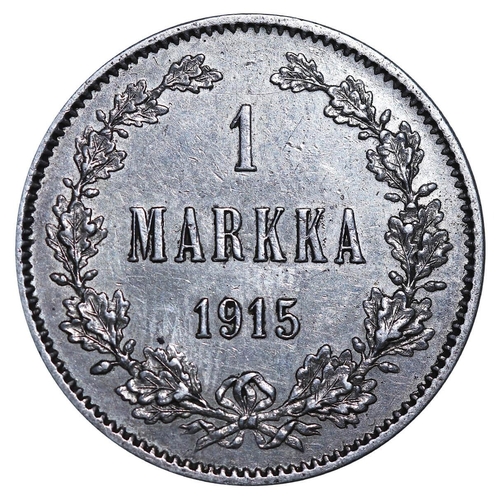 226 - Russian Empire, Finland, Emperor Nicholas II (1894-1917), 1 markka, 1915 year, Silver, 5,18 gr, KM#3... 