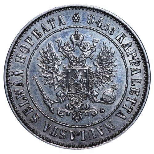 226 - Russian Empire, Finland, Emperor Nicholas II (1894-1917), 1 markka, 1915 year, Silver, 5,18 gr, KM#3... 