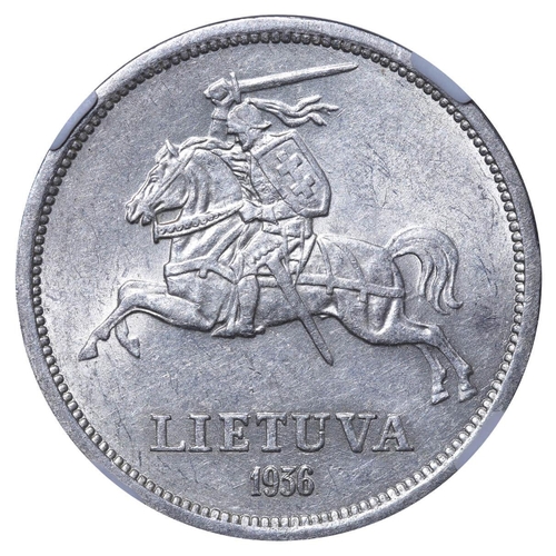 272 - Lithuania, President Antanas Smetona (1926 - 1940), 5 litai, 1936 year, Silver, 9 gr, KM#82, MS 62