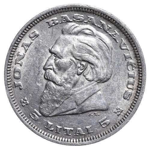 273 - Lithuania, President Antanas Smetona (1926 - 1940), 5 litai, 1936 year, Silver, 9 gr, KM#82