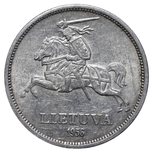 273 - Lithuania, President Antanas Smetona (1926 - 1940), 5 litai, 1936 year, Silver, 9 gr, KM#82