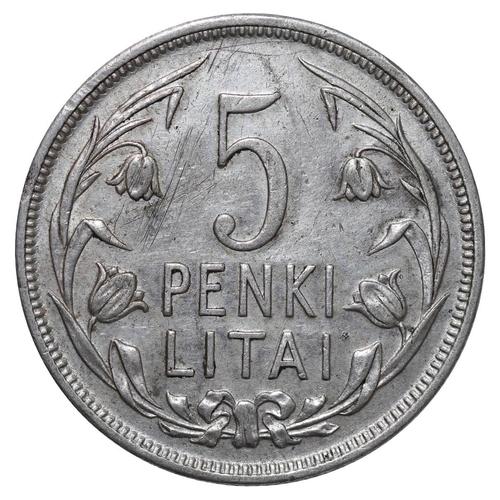 276 - Lithuania, President Aleksandras Stulginskis (1919 - 1926), 5 penki litai, 1925 year, Silver, 13,5 g... 