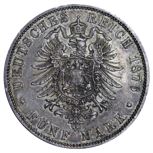 286 - Kingdom of Prussia (German States), King William I (1861-1888), 5 mark, 1876 year, Silver, 27,777 gr... 