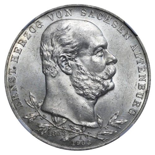 289 - Duchy of Saxe-Altenburg (German States), Duke Ernest I (1853-1908), 5 mark, 1903 year, Silver, 27,77... 