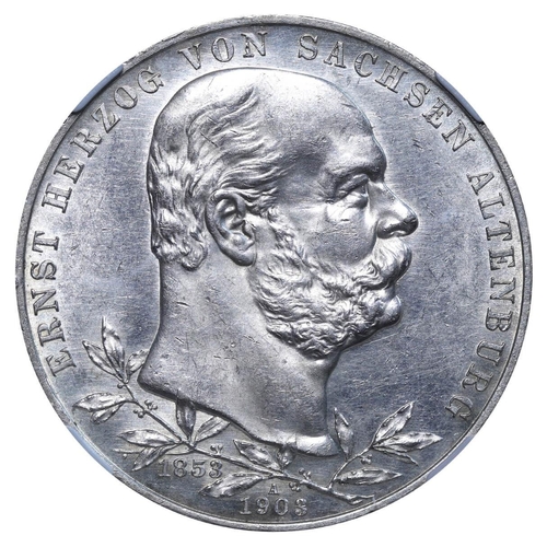 290 - Duchy of Saxe-Altenburg (German States), Duke Ernest I (1853-1908), 5 mark, 1903 year, Silver, 27,77... 