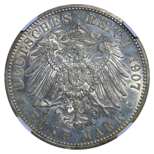 292 - Duchy of Saxe-Coburg and Gotha (German States), Duke Charles Edward (1900-1918), 5 mark, 1907 year, ... 