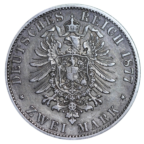 302 - Kingdom of Prussia (German States), King William I (1861-1888), 2 marks, 1877 year, Silver, 11,111 g... 