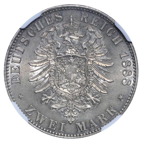 305 - Kingdom of Prussia (German States), King Frederick III (1888), 2 marks, 1888 year, Silver, 11,111 gr... 