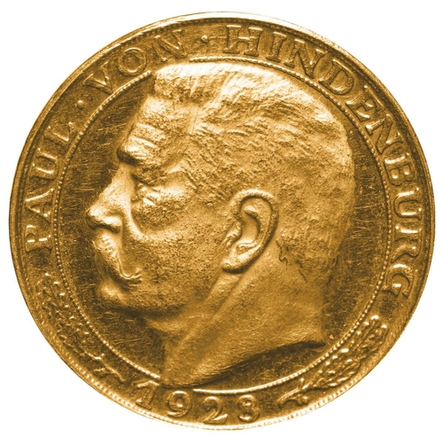 313 - Germany (1871-1948), Weimar Republic (1918-1933), 1928 year, Gold, 6,5 gr, X#6, Paul von Hindenburg