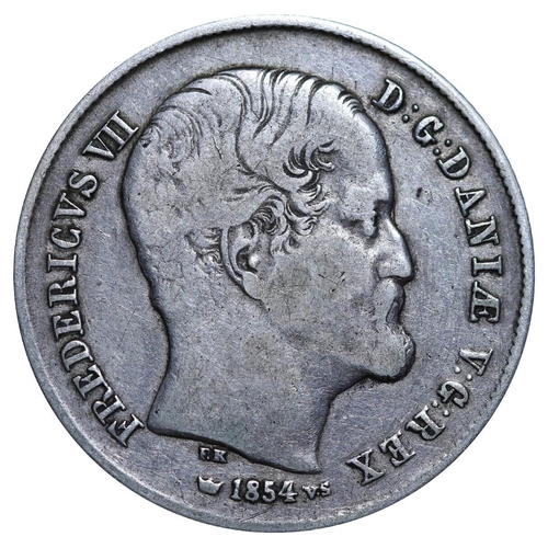 323 - Denmark, King Frederick VII (1848-1863), Â½ rigsdaler, 1854 year, Silver, 7,224 gr, KM#759