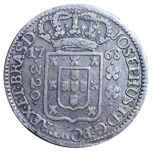 330 - Brazil, King Joseph I the Reformer (1750-1777), 320 reis, 1768 year, Silver, 8,89 gr, KM#192