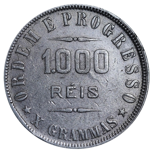 331 - Brazil, Republic of the United States of Brazil,  Afonso Pena (1906 - 1909), 1000 reis, 1907 year, S... 