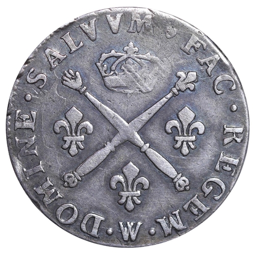 335 - France, King Louis XVI (1643-1715), 20 sols, 1708 year, Silver, 6,118 gr, GAD#164, Rariry R3, Letter... 