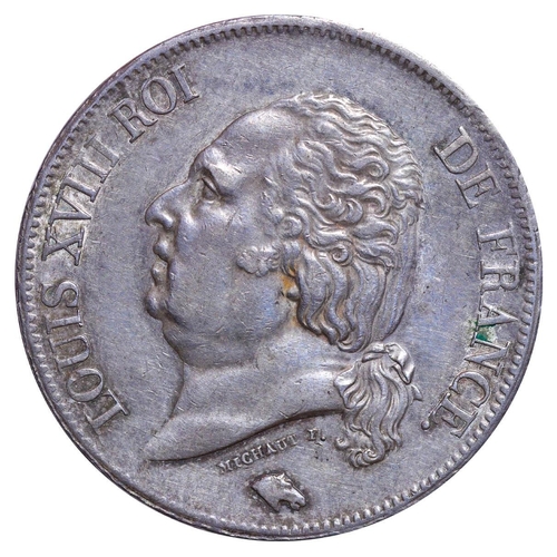 340 - France, King Louis XVIII (1814-1815, 1815-1824), 5 francs, 1823 year, Silver, 25 gr, GAD#614, LOUIS ... 