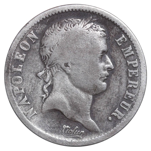 348 - France, Emperor Napoleon I (1804-1815), 2 francs, 1814 year, Silver, 10 gr, GAD#501, NAPOLEON EMPERE... 