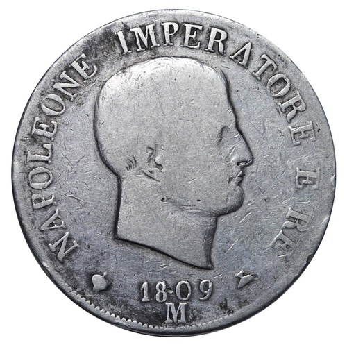 353 - Napoleonic Kingdom of Italy (Italian States), King Napoleon I (1805-1814), 5 Lire, 1809 year, Silver... 