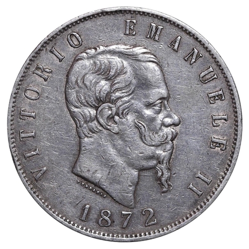 354 - Italy, King Vittorio Emanuele II (1861-1878), 5 lire, 1872 year, Silver, 25 gr, KM#8.3