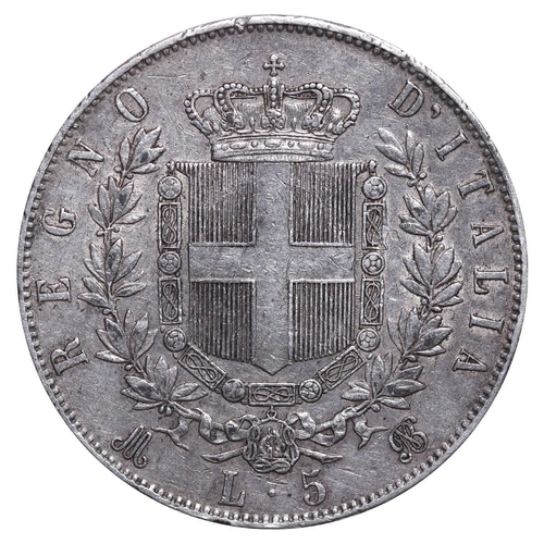 354 - Italy, King Vittorio Emanuele II (1861-1878), 5 lire, 1872 year, Silver, 25 gr, KM#8.3