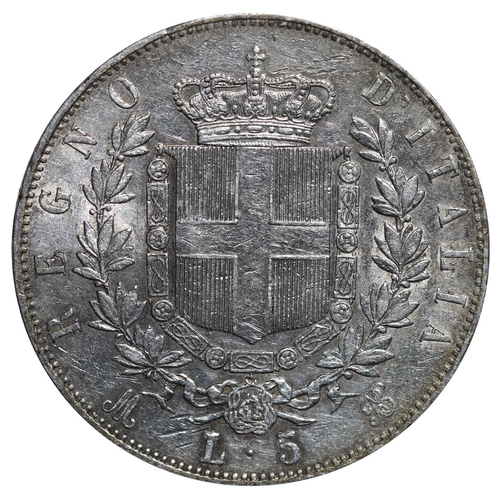 355 - Italy, King Vittorio Emanuele II (1861-1878), 5 lire, 1873 year, Silver, 25 gr, KM#8.3