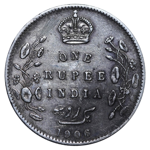 367 - India-British, King Edward VII (1901-1910), 1 rupee, 1906 year, Silver, 11,66 gr, KM#508