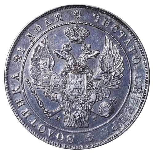 38 - Russian Empire, Emperor Nicholas I (1825-1855), 1 rouble, 1833 year, Silver, 20,73 gr, C#168.1, bitk... 