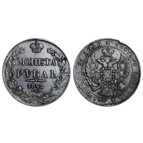 40 - Russian Empire, Emperor Nicholas I (1825-1855), 1 rouble, 1842 year, Silver, 20,73 gr, C#168.1, bitk... 