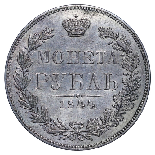 42 - Russian Empire, Emperor Nicholas I (1825-1855), 1 rouble, 1844 year, Silver, 20,73 gr, C#168.2, bitk... 