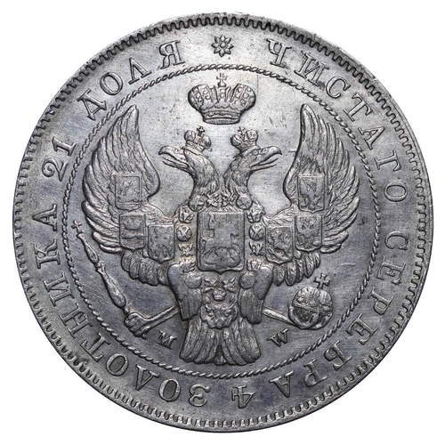 42 - Russian Empire, Emperor Nicholas I (1825-1855), 1 rouble, 1844 year, Silver, 20,73 gr, C#168.2, bitk... 