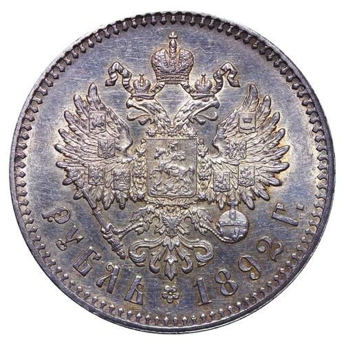 55 - Russian Empire, Emperor Alexander III (1881-1894), 1 rouble, 1892 year, Silver, 20,gr, Y#46, bitkin ... 