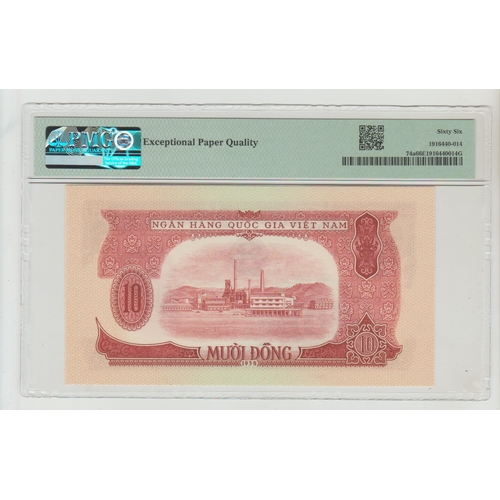 553 - Viet Nam, National Bank Pick# 74a 1958 10 DÃ´ng
S/N NL168058 - Wmk: Stars, 66 Gem Uncirculated