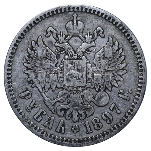 60 - Russian Empire, Emperor Nicholas II (1894-1917), 1 rouble, 1897 year, Silver, 20,gr, Y#59.1, bitkin ... 