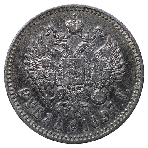 61 - Russian Empire, Emperor Nicholas II (1894-1917), 1 rouble, 1897 year, Silver, 20,gr, Y#59.1, bitkin ... 