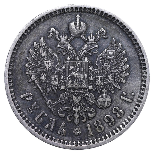 62 - Russian Empire, Emperor Nicholas II (1894-1917), 1 rouble, 1898 year, Silver, 20,gr, Y#59.3, bitkin ... 