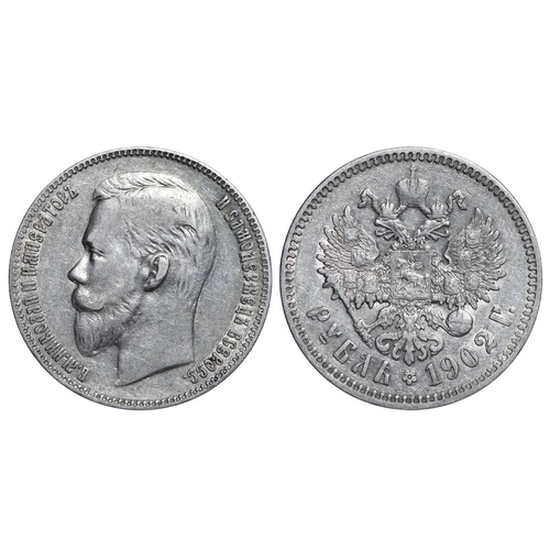 66 - Russian Empire, Emperor Nicholas II (1894-1917), 1 rouble, 1902 year, Silver, 20 gr, Y#59.3, bitkin ... 