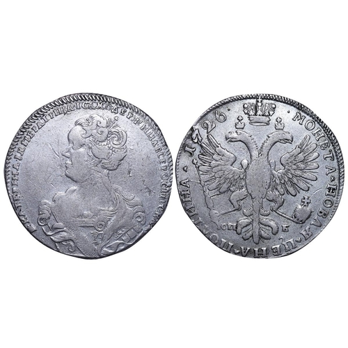 74 - Russian Empire, Empress Catherine I (1724-1727), 1 poltina, 1726 year, Silver, 14,22 gr, KM#174, bit... 