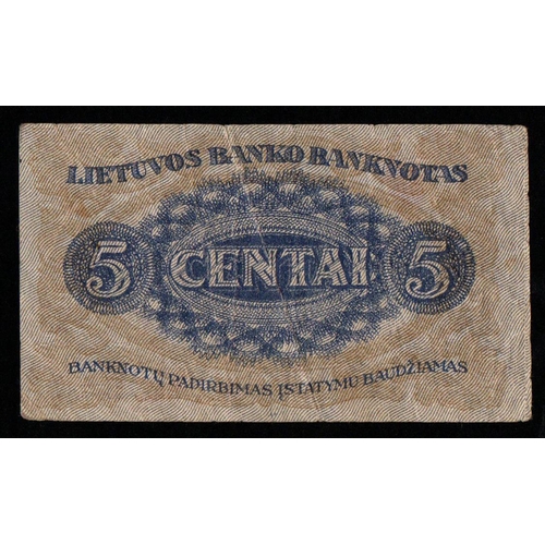 1009 - Lithuania, 5 Centai, 1922 year, Serija V